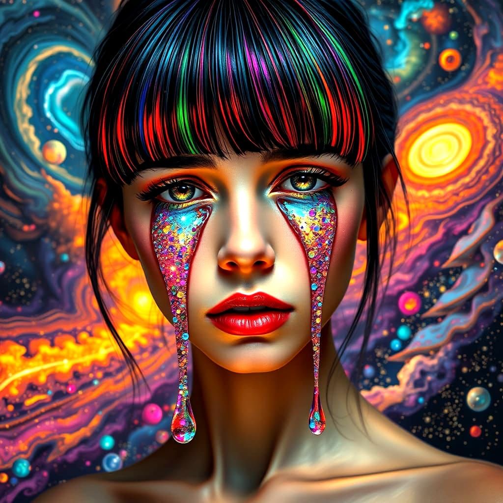 Heartbroken Cosmic Beauty in Vibrant Colors