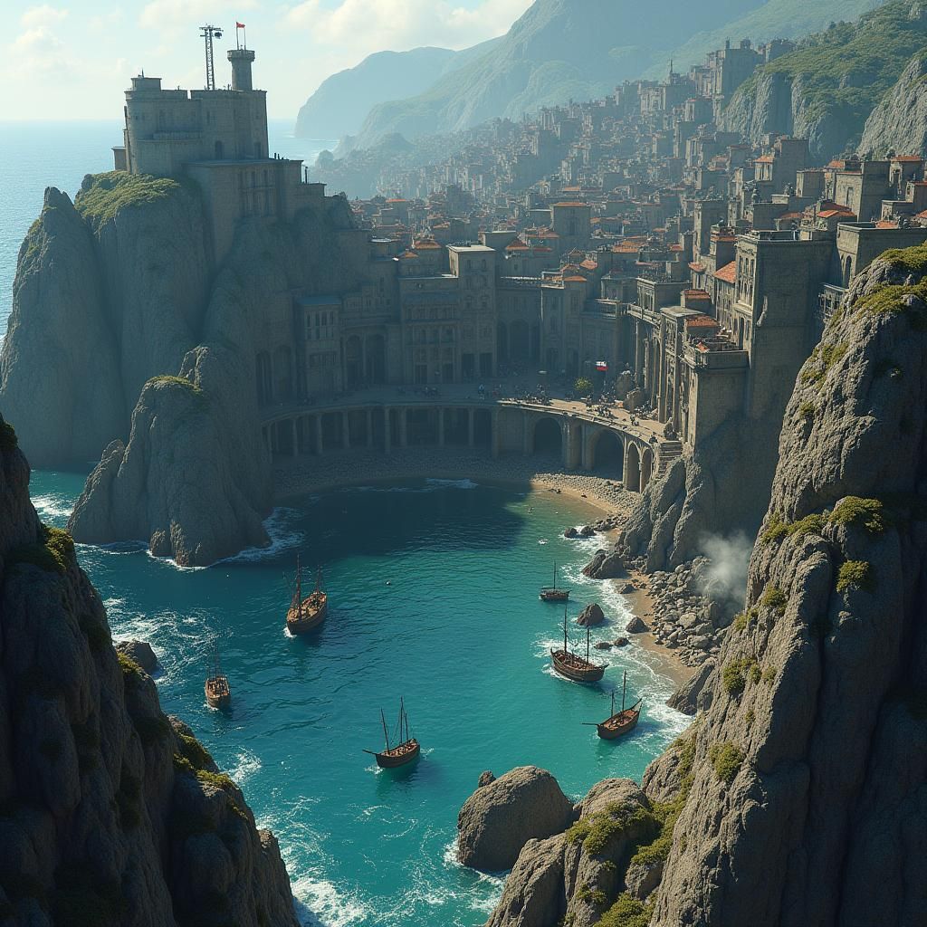 Skull Port: A Gothic Pirate Haven in Dark Fantasy Art