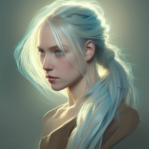 Blonde Woman Portrait in Art Nouveau Style