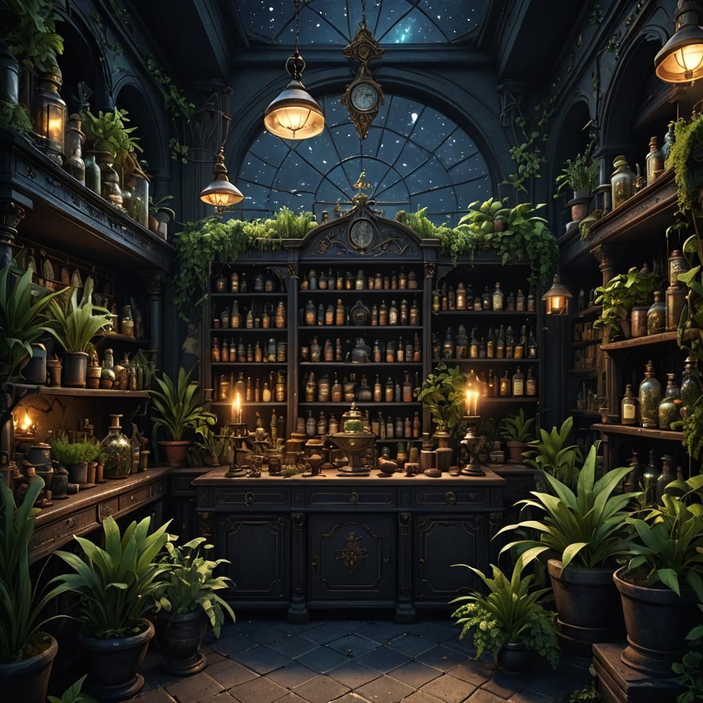 Gothic Victorian Apothecary with Alchemy Elements