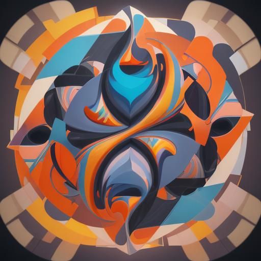 Geometric Fauvism Cubist Abstract Art Deco Painting