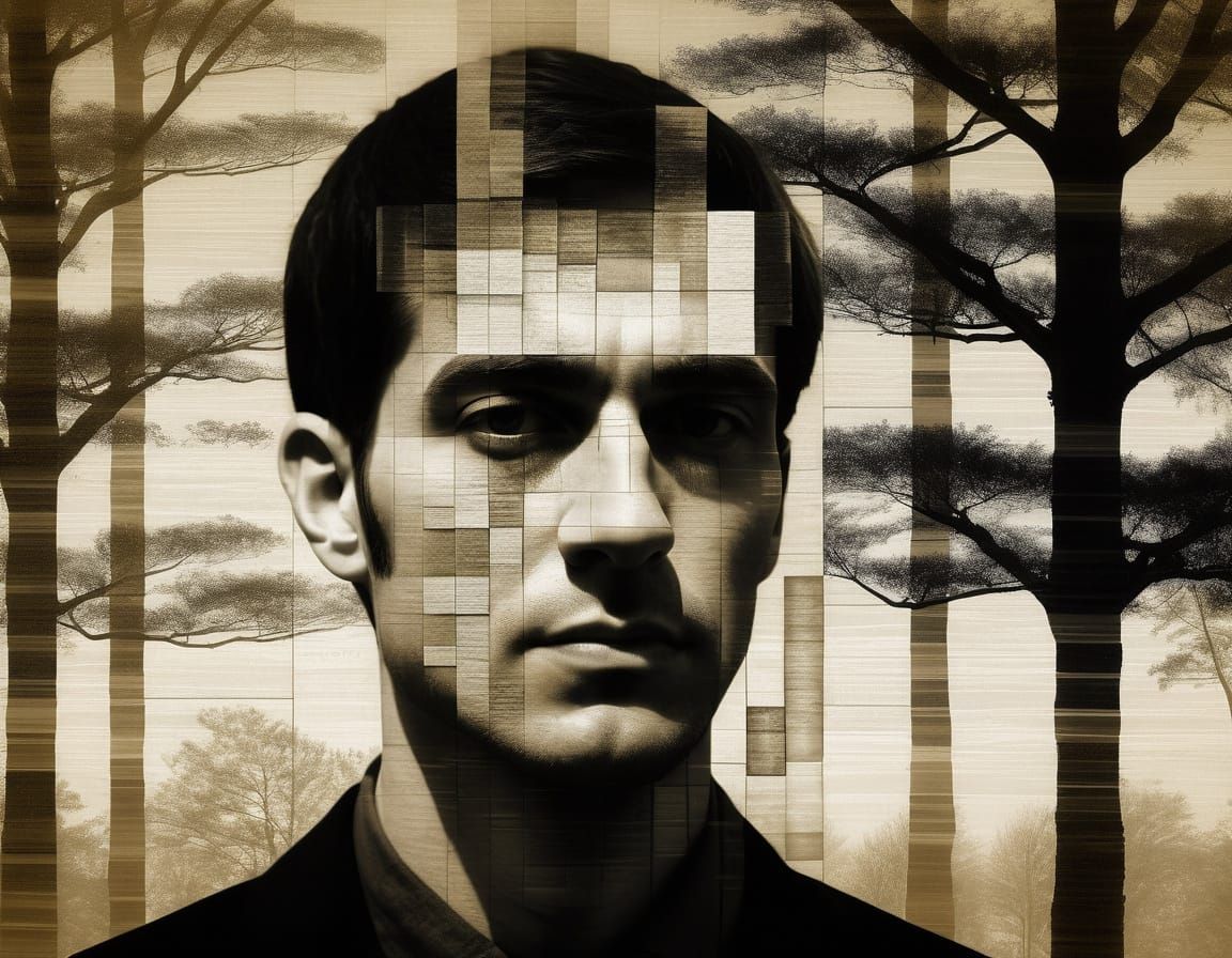 Minimalist Portrait in Constructivist Style