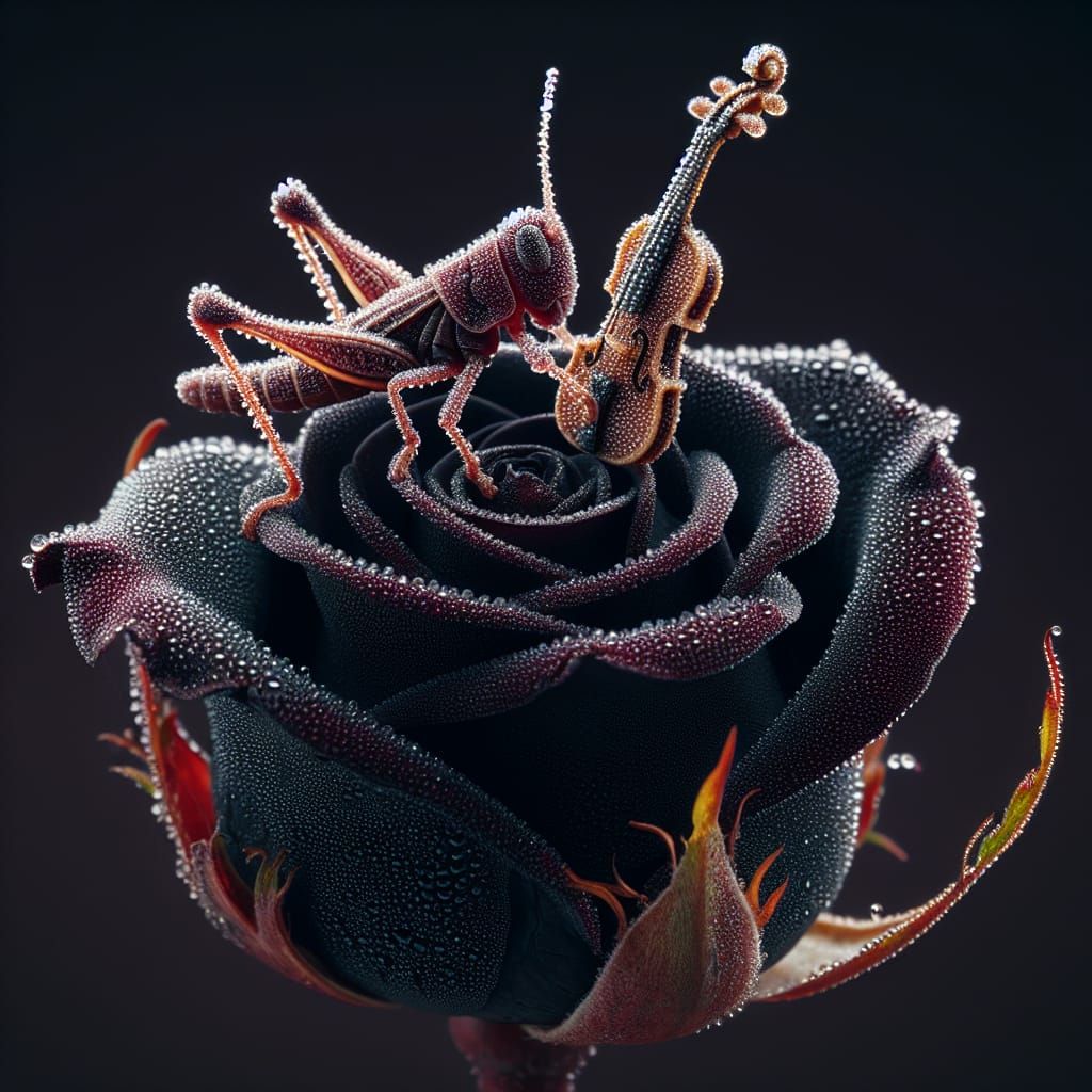 Dewdrop Grasshopper's Rosebud Serenade