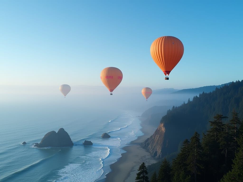 Oregon Coast Balloons Aerial Photograph