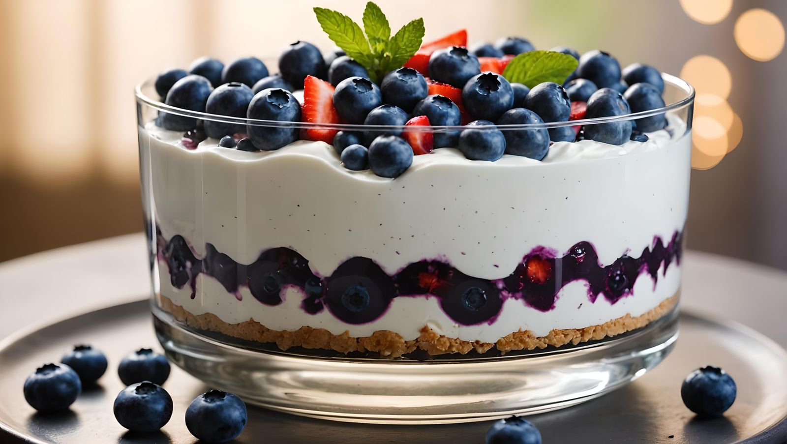 Delicious Blueberry Trifle: Professional Photography