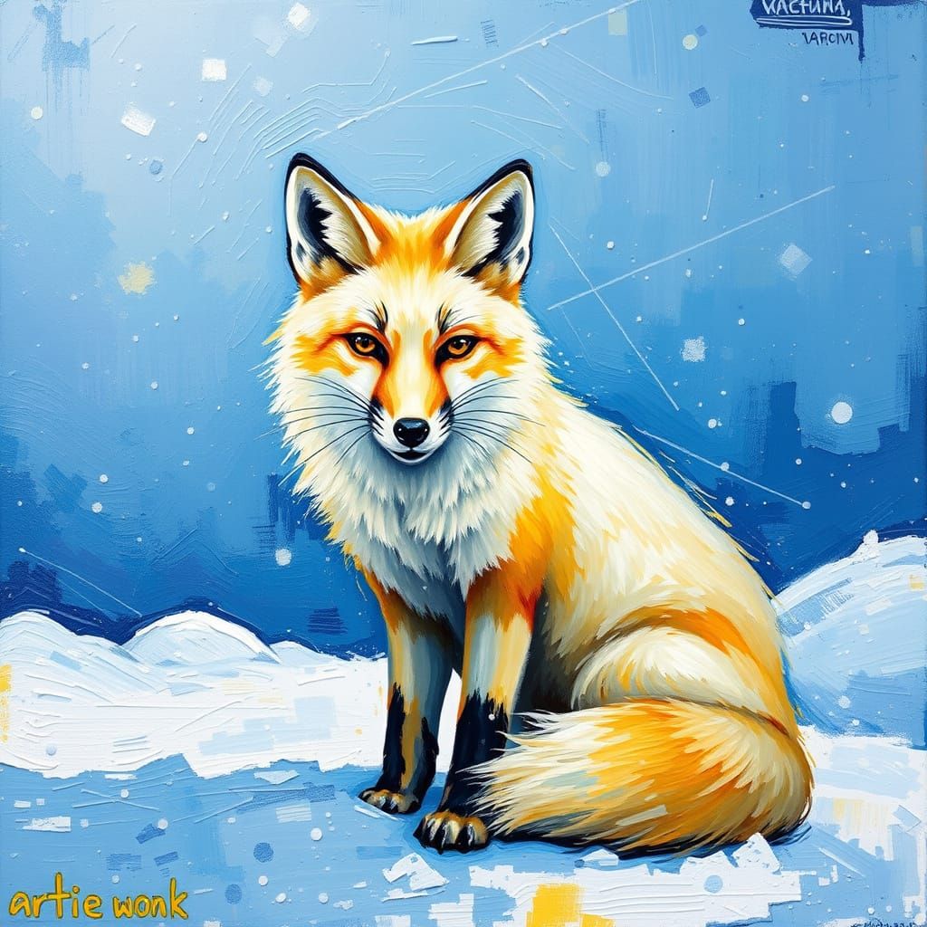 Foxy Neo-Impressionist Winter Scene
