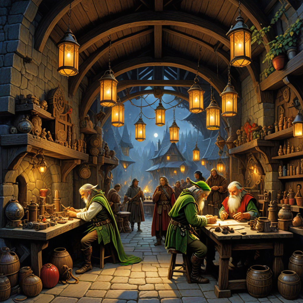 Golden Elves in Cozy Fantasy Workshop