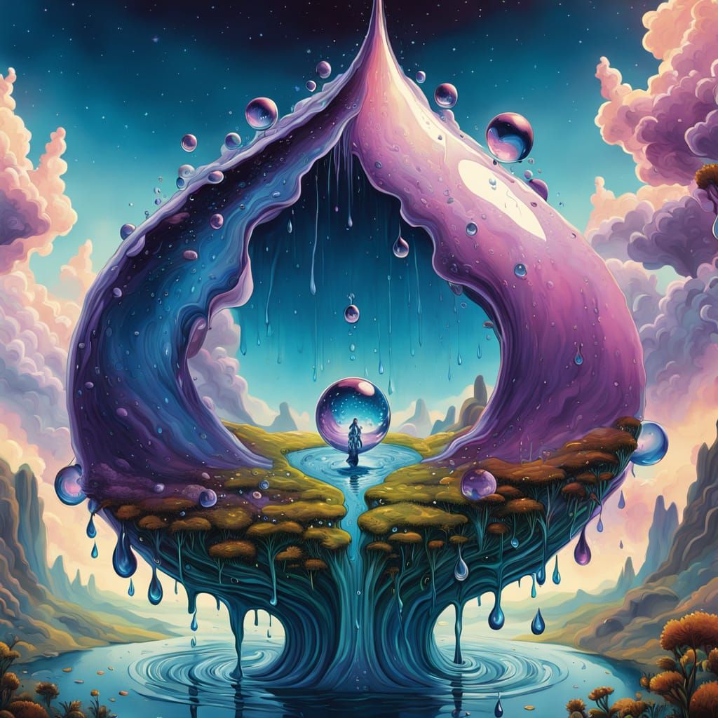 Majestic Astral Being Weeps Tears of a Shimmering Earth