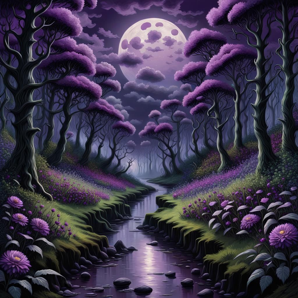 gothic purple forest