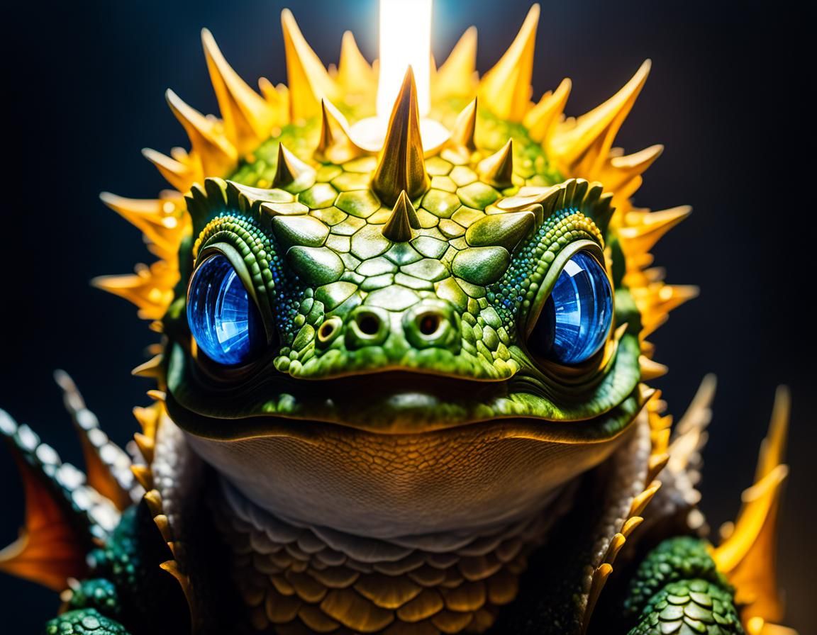 Crystal Dragon Hatchling in Surrealist Style