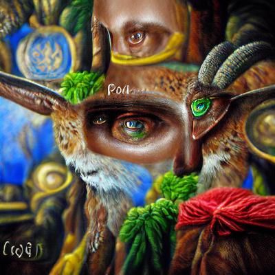 Great Horned God Pan Portrait