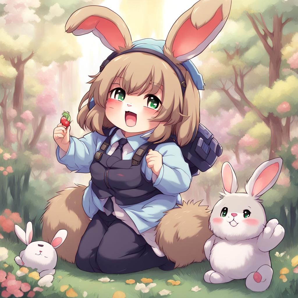 Anime Style Anthropomorphic Bunny Girl Art