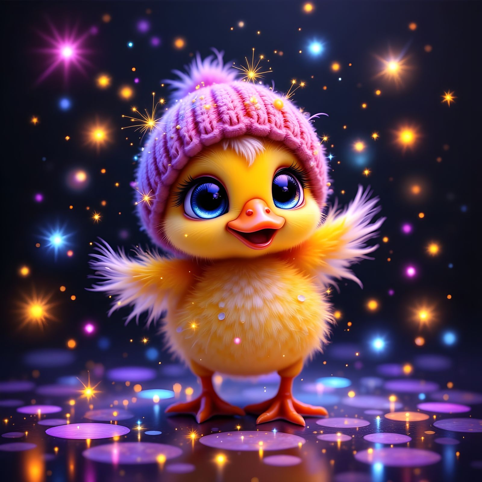 Adorable Duckling Dances on Disco Floor