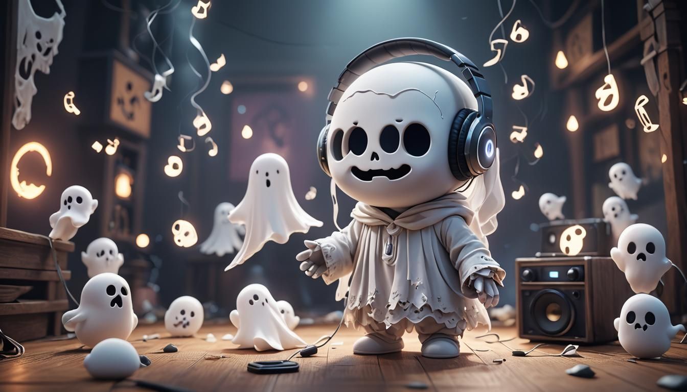 Cute Ghost Listens to Music: 3D Game Cinematic