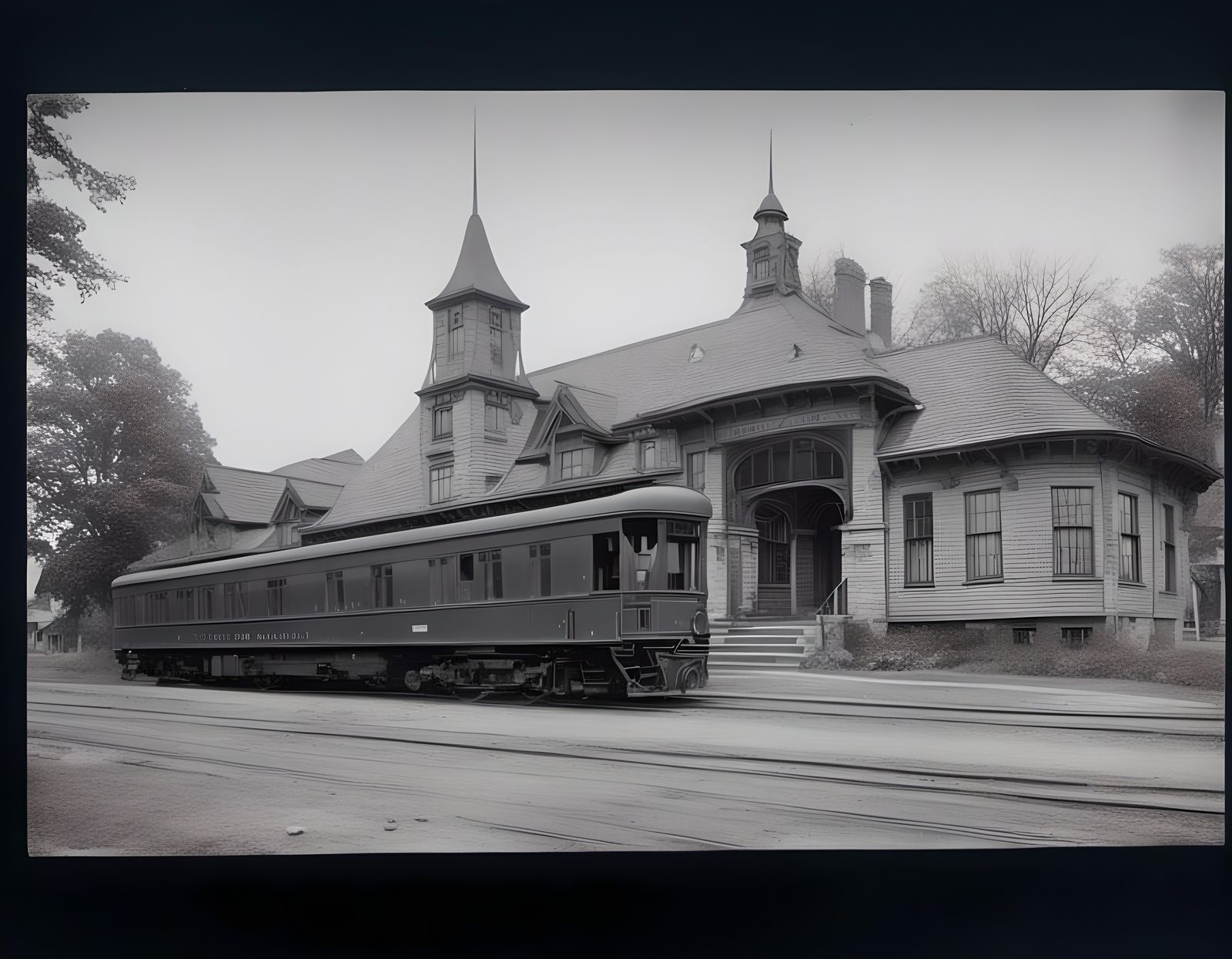 Wilmette Illinois Depot in Pencil Drawing Style