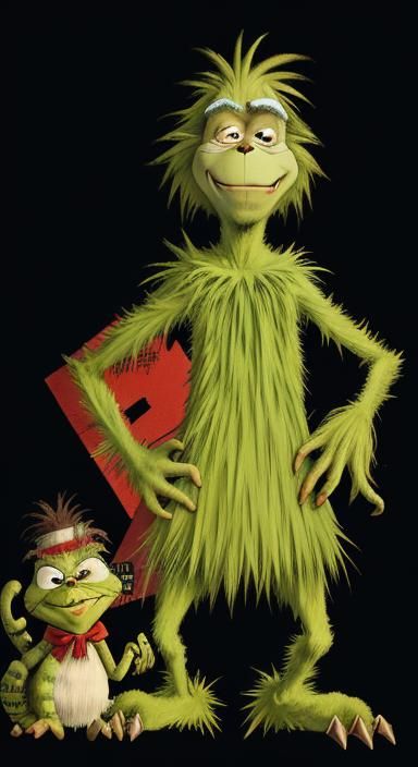The Grinch and Max as Basquiat-Inspired Art