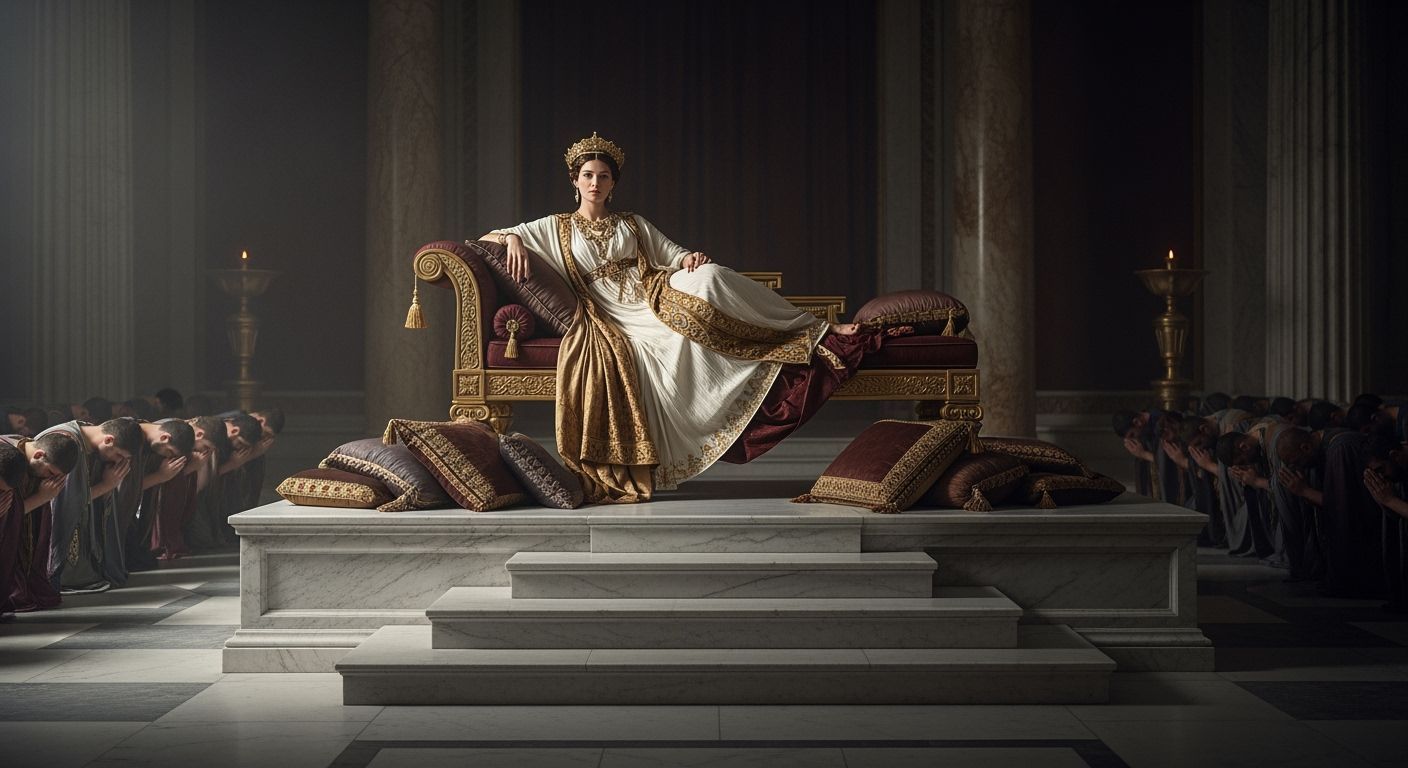 Roman Empress in Imperial Palace Throne Room