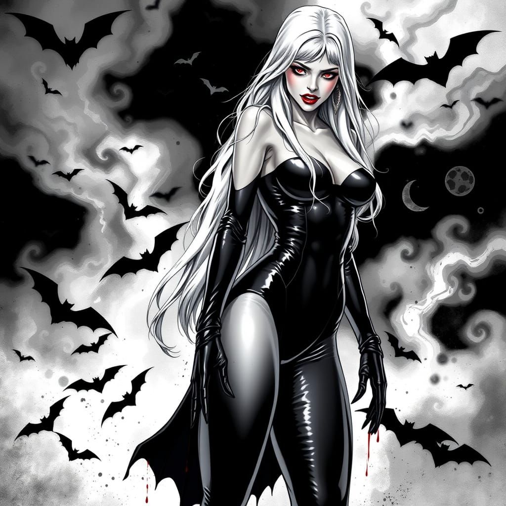 Swedish Vampire Goddess in Dark Comic Book Art