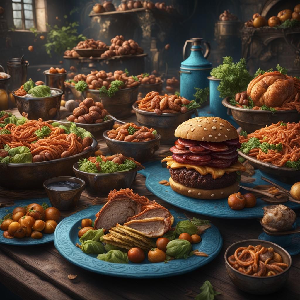 Fantastical Food in Detailed Matte Painting