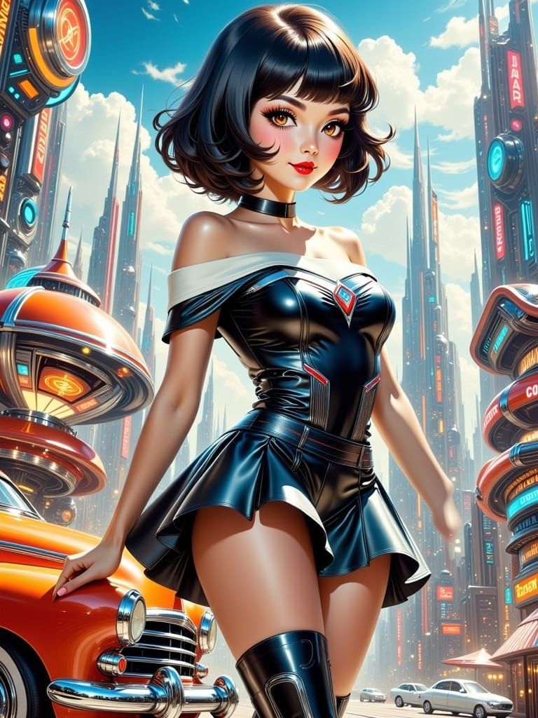 futuristic anime girl