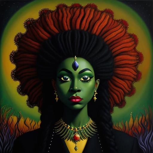 Voodoo Queen in Expressionistic Style