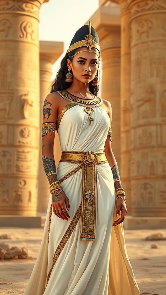Egyptian Queen in Impressionistic Splendor