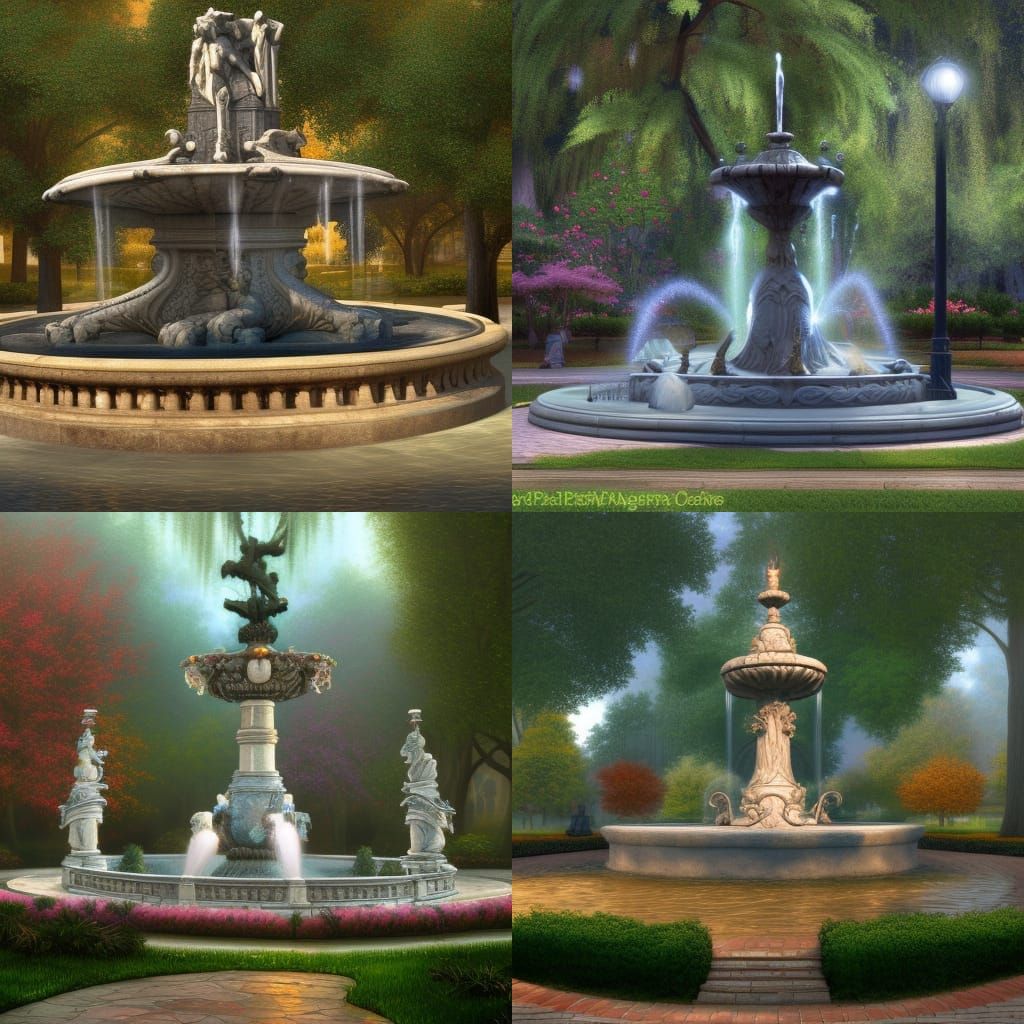 forsyth park fountain in thomas kinkade