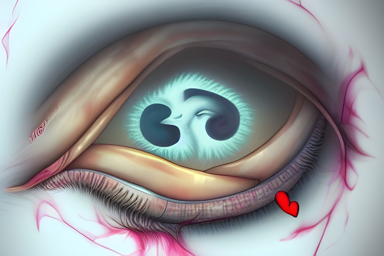 Surreal Eye Birthing a Demon of Love and Hate