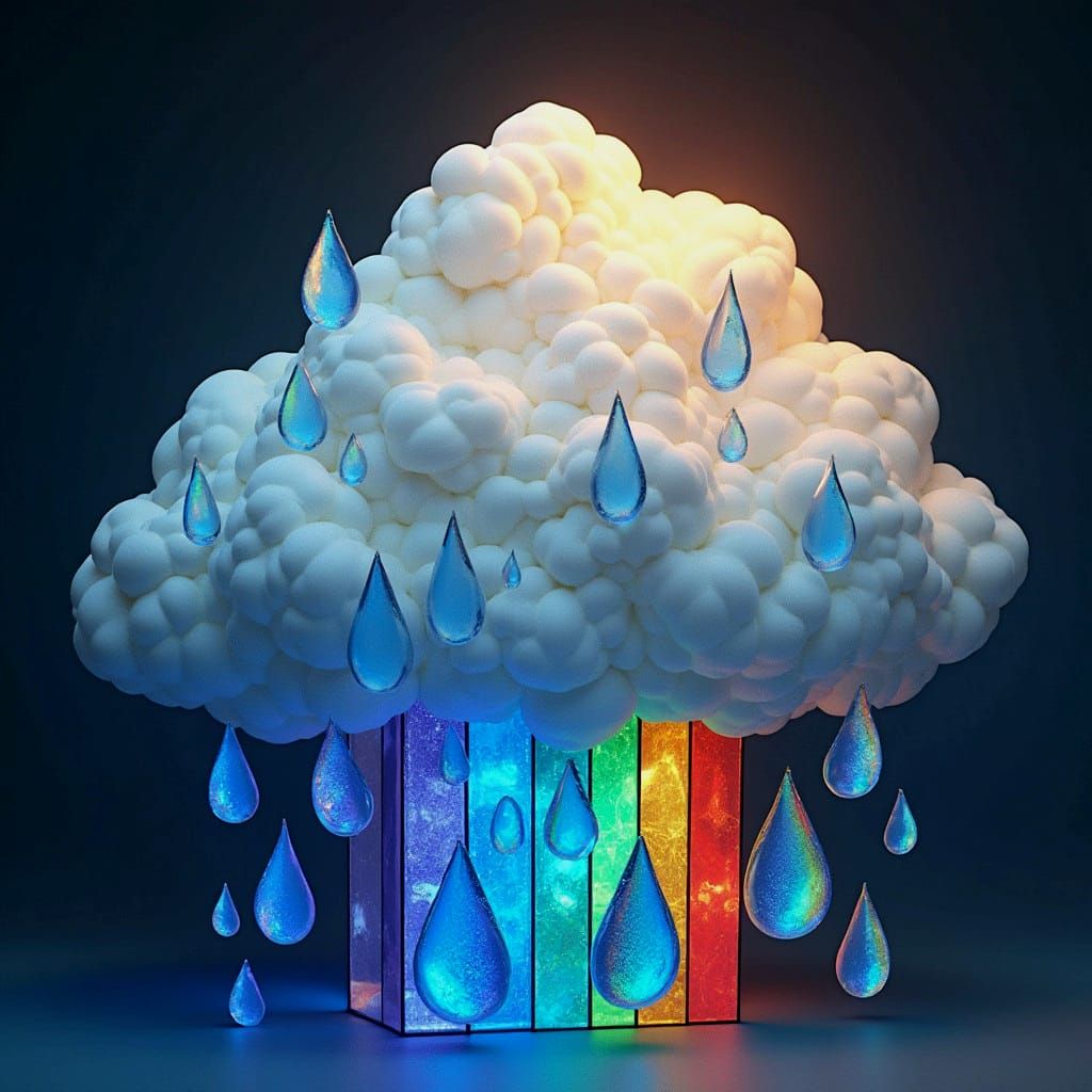 Stained Glass Cloudscape in Hyperreal 3D