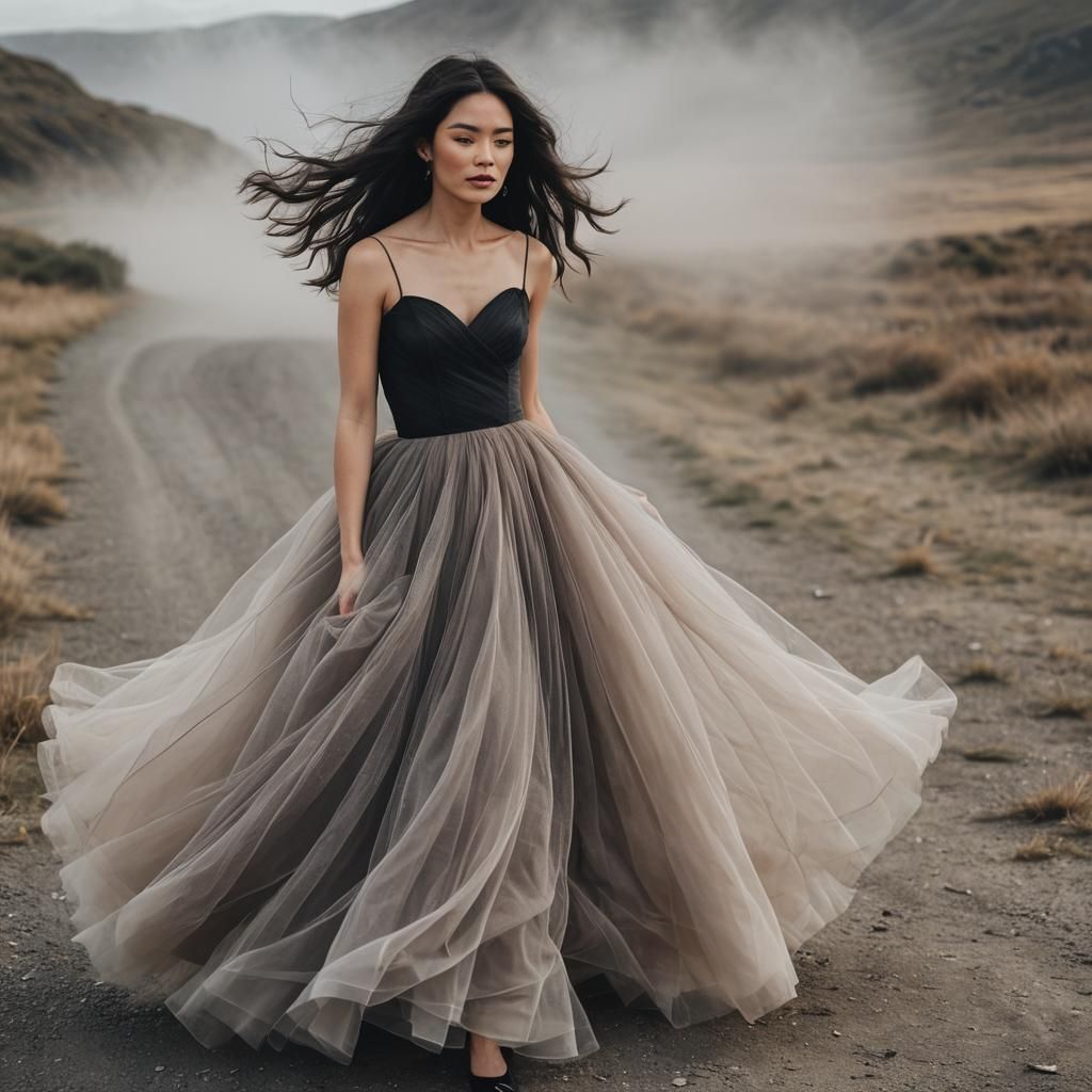 Walking in tulle