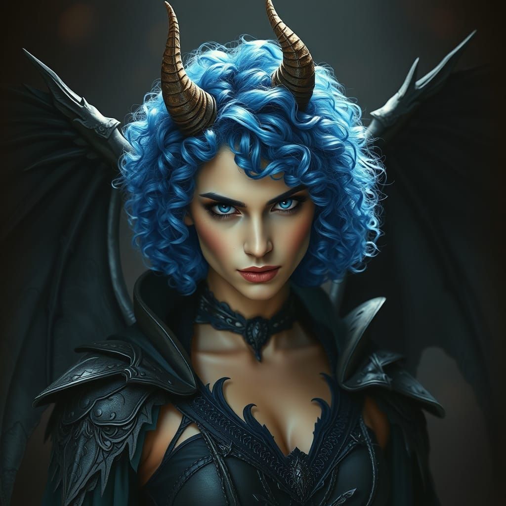 Fantasy Woman with Dragon Wings in Digital Art