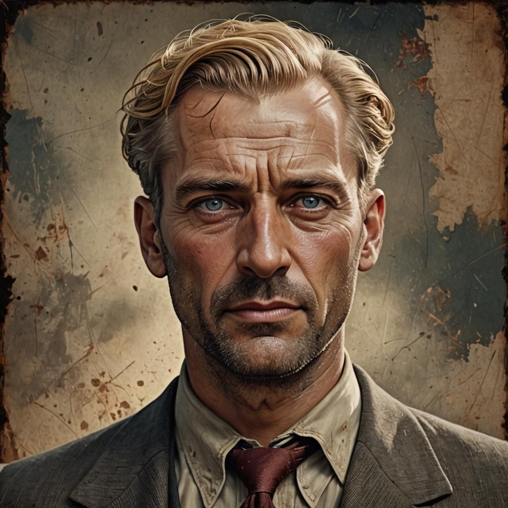 Hyperrealistic Portrait of a 1940s Man