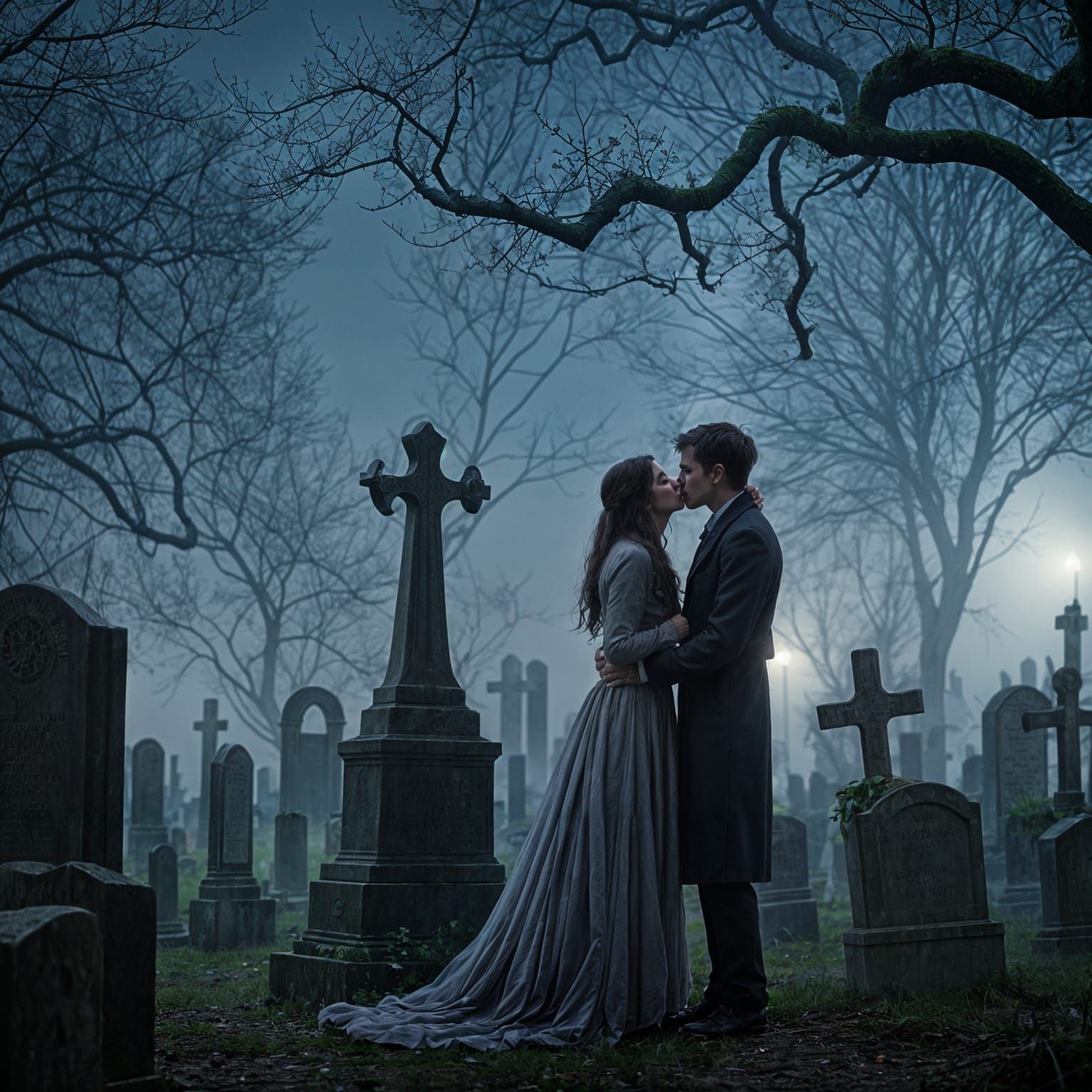 Graveyard Kiss: A Ghostly Encounter