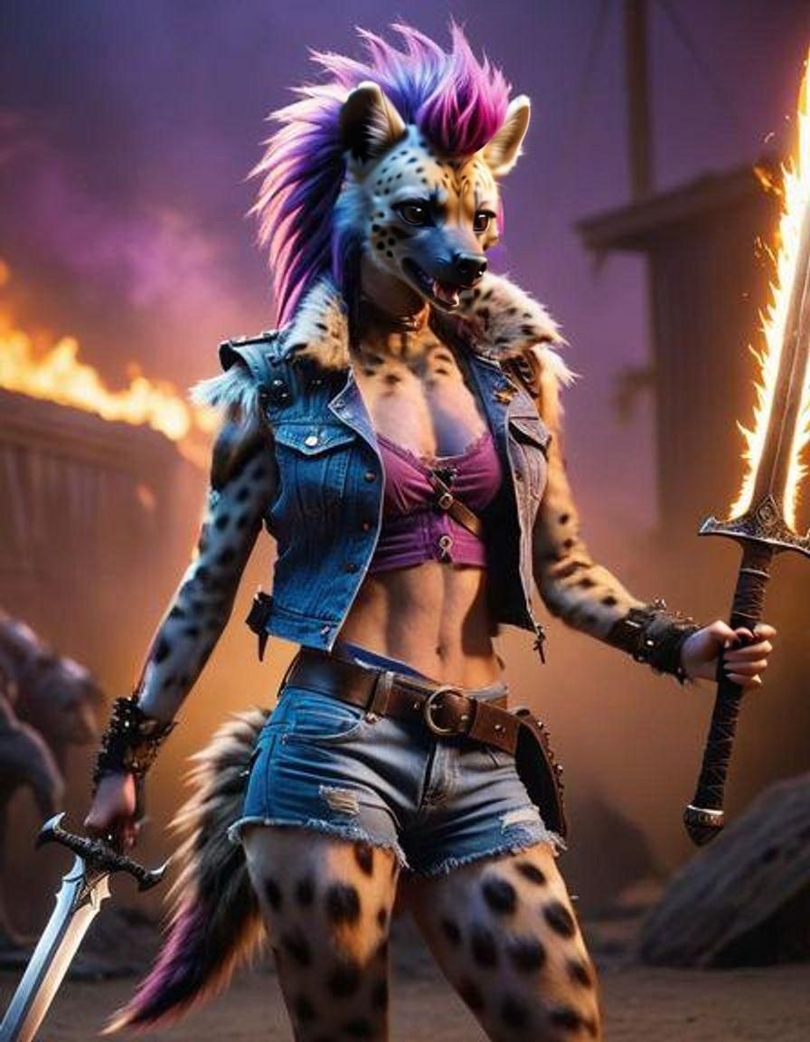 Fantasy Feline Warrior in Cinematic Glory
