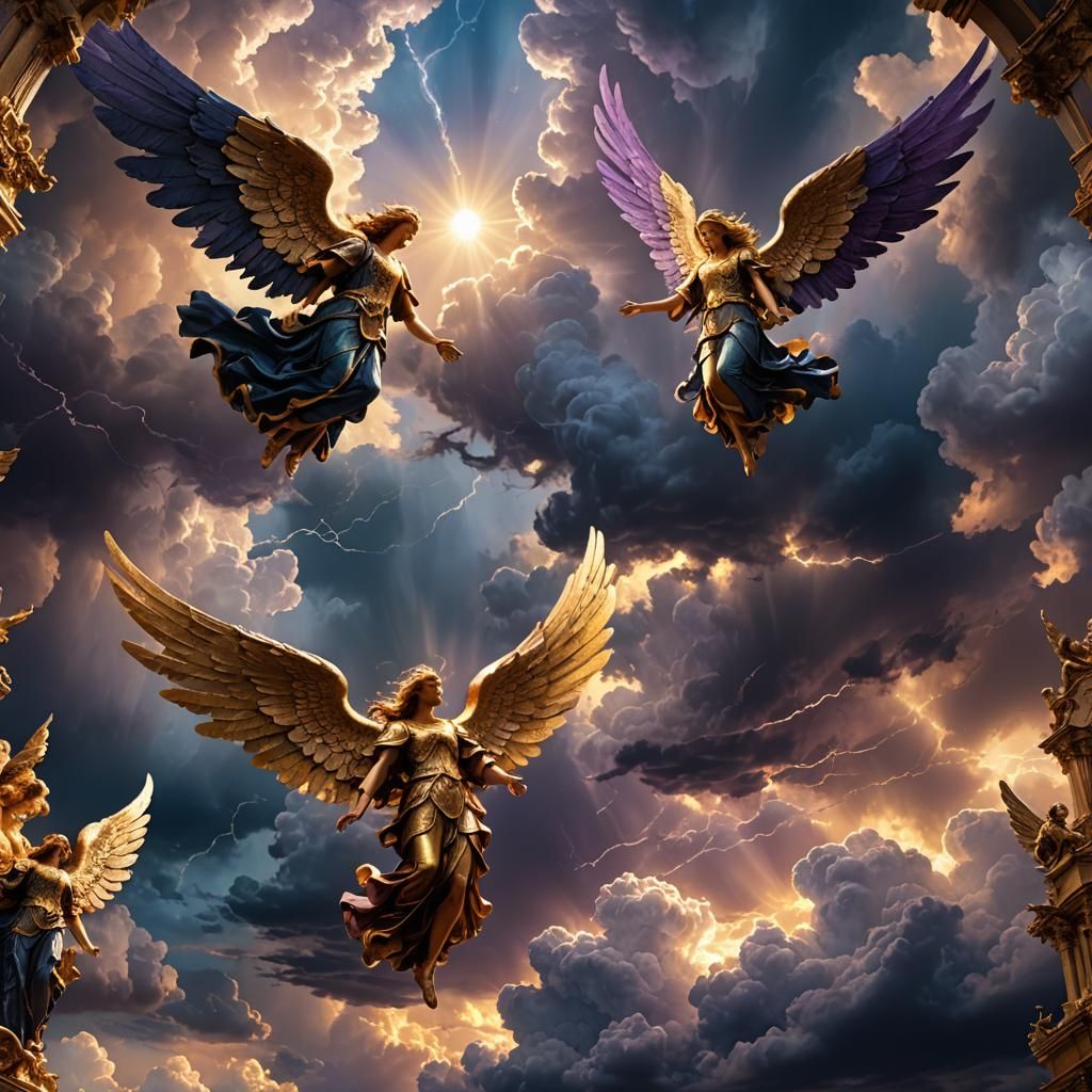 Angels Descending: Dramatic Fantasy Matte Painting
