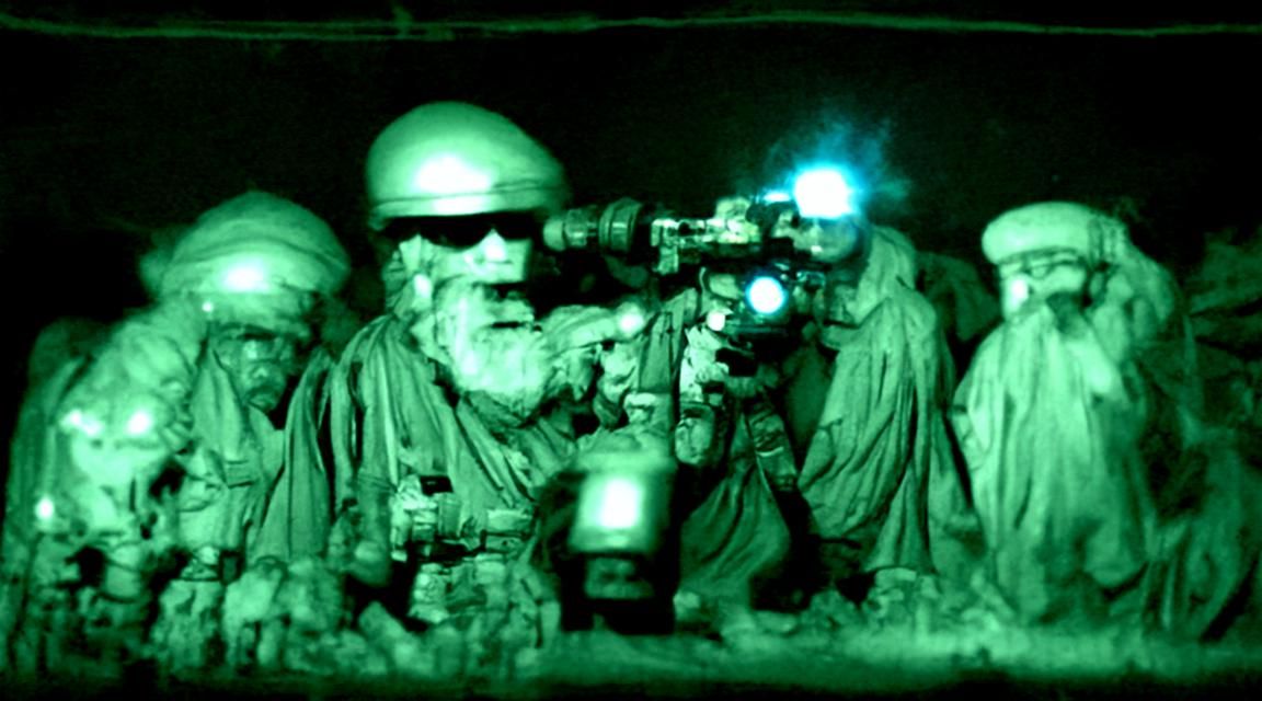 US Army Rangers at Night in Afghanistan