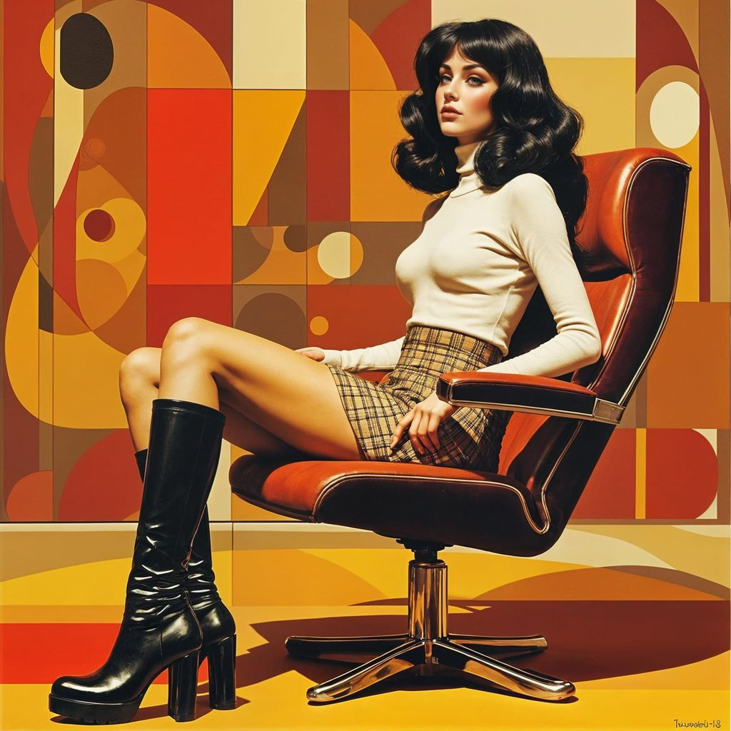 Retro Chic It Girl from the 1970s in Vibrant Colors