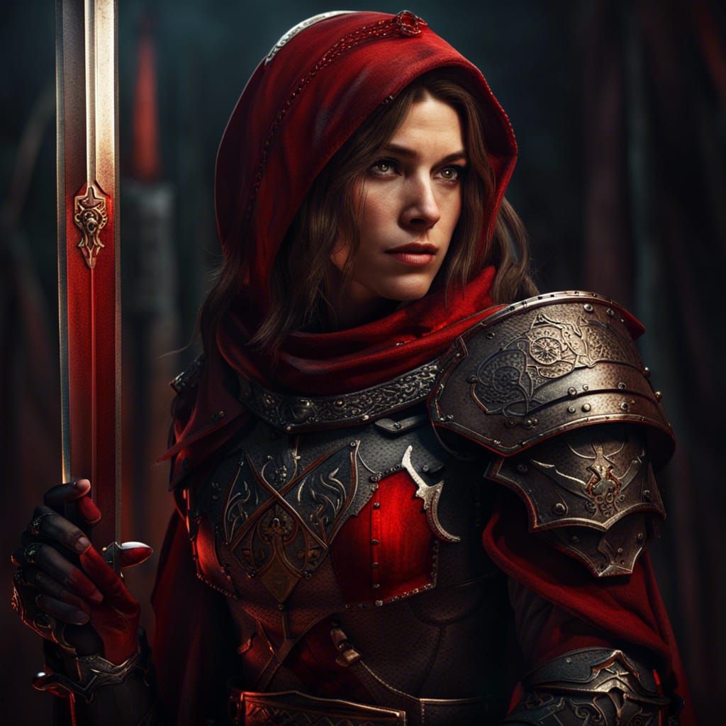 Female Crusader Rogue in Detailed Matte Painting