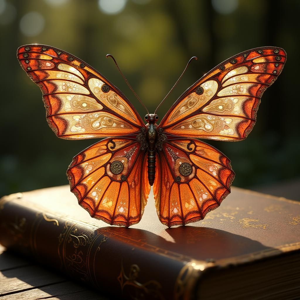 Art Deco Steampunk Butterfly in Photorealistic Style