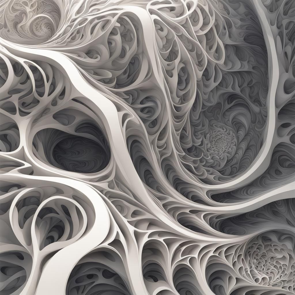 Abstract Fractal Wave Function with 3D Shading