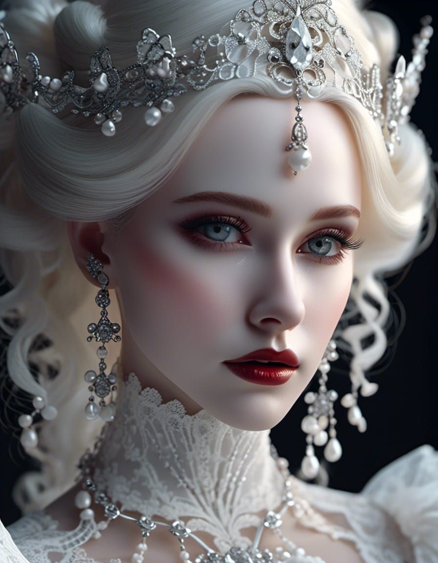 Eerie Gothic Woman Portrait in Hyperrealism