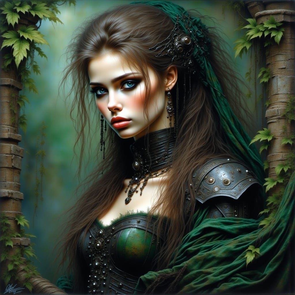 Nomadic Dark Angel in Enchanting Land