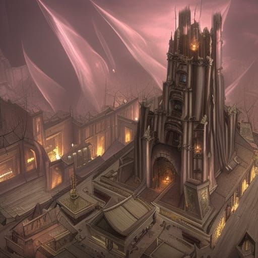 Demonic Citadel: Fang Keep in Detailed Matte Painting