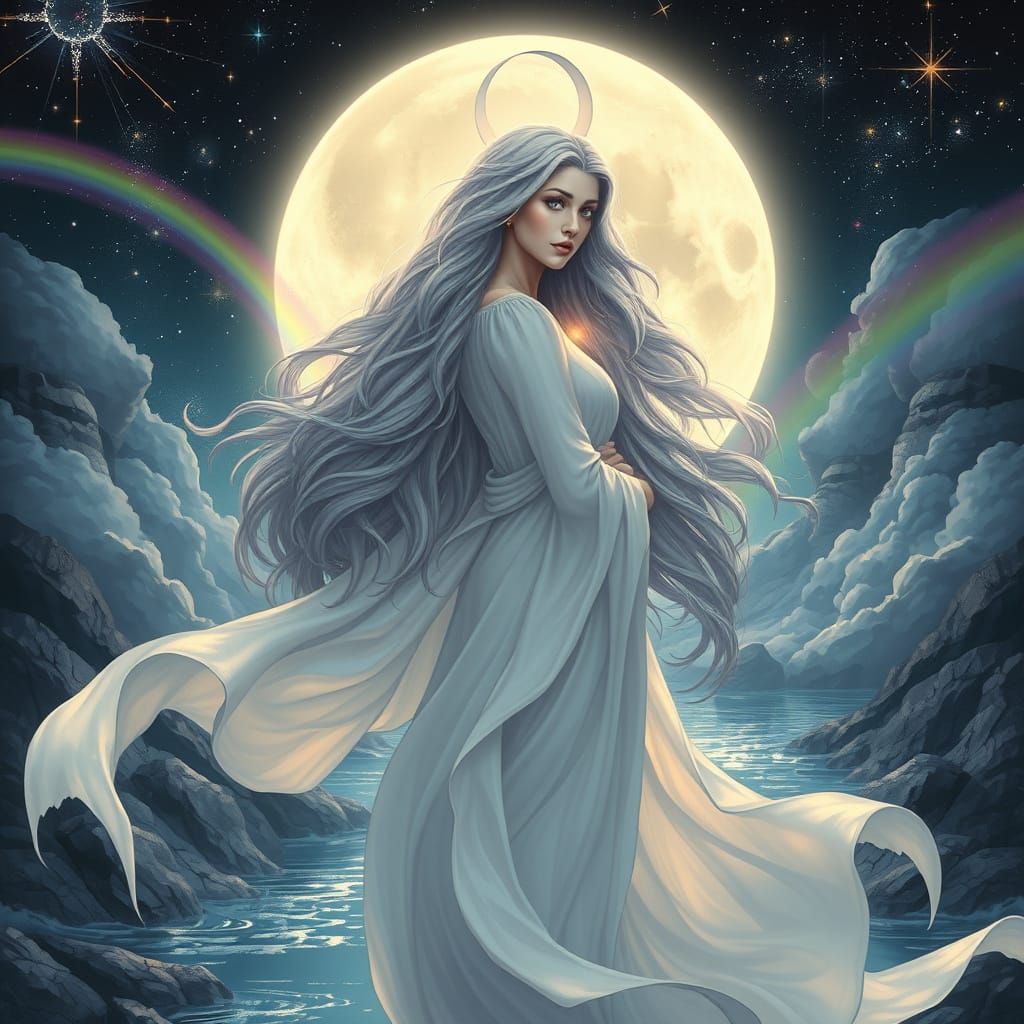 Radiant Moon Goddess Returns to Cosmic River