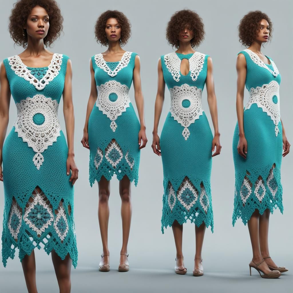 Crochet Dress with Granny Square Patterns