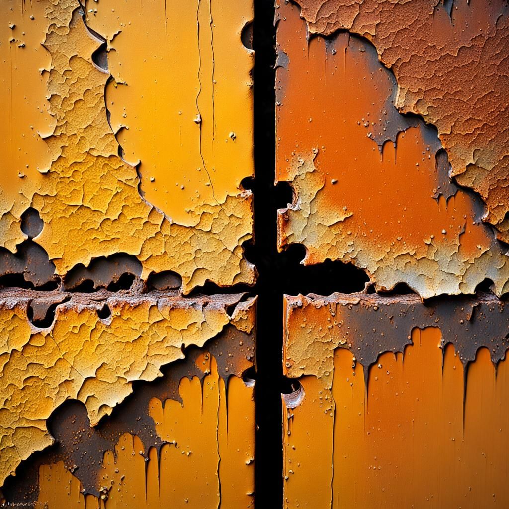 Abstract Rust and Corrosion in Wabi Sabi Style