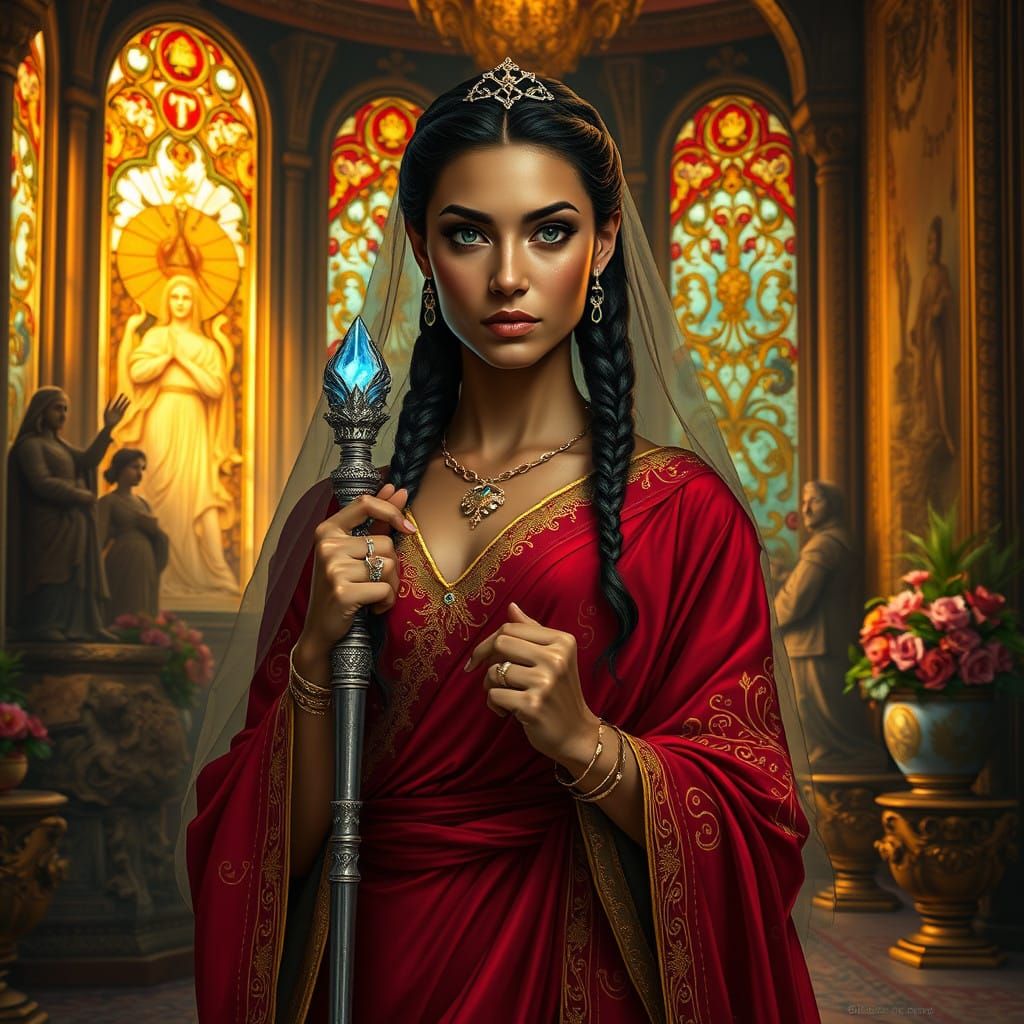 Ethereal Nibenese Queen in Opulent Cyrodiilic Estate