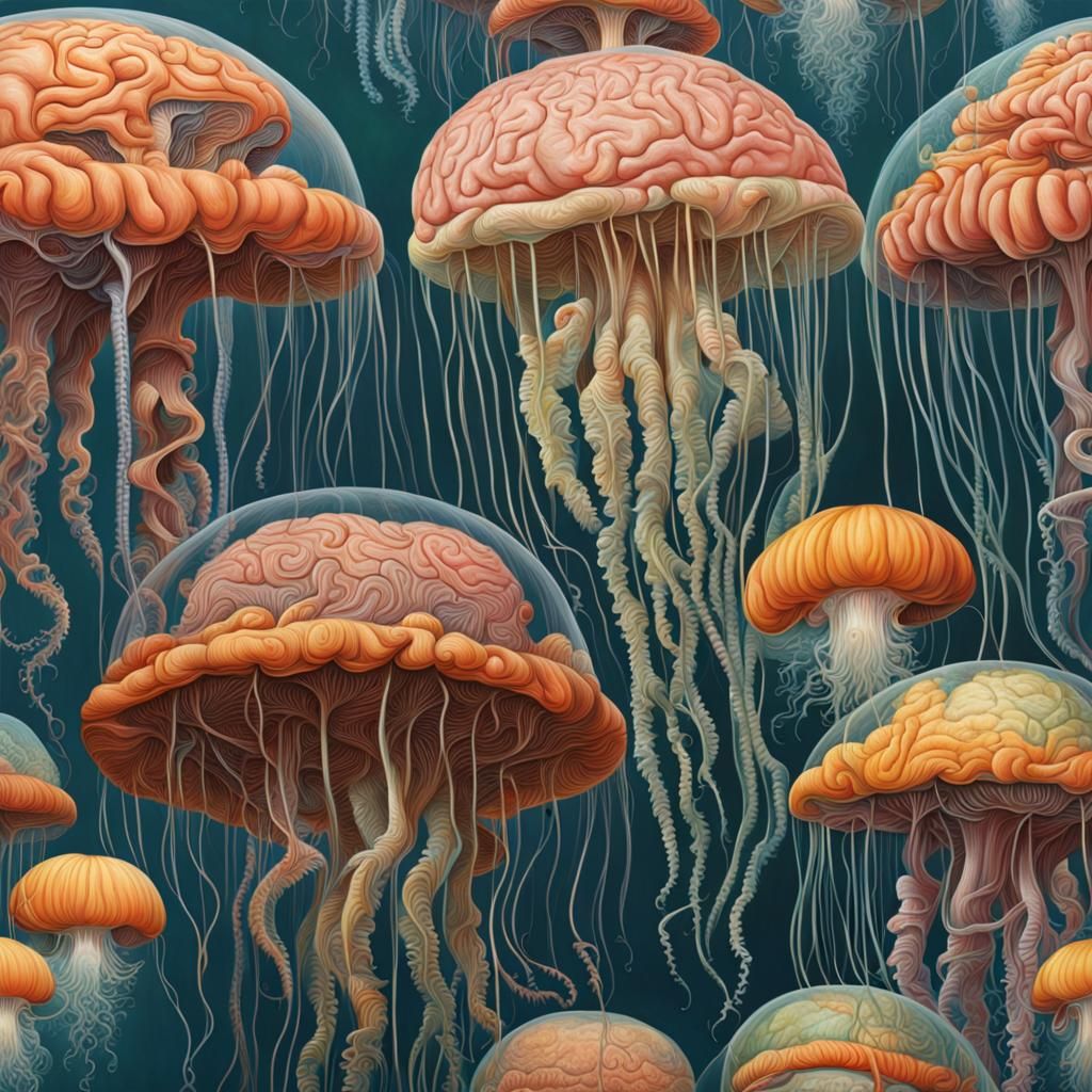 Brain Jellyfish in Post-Impressionistic Hyperrealism