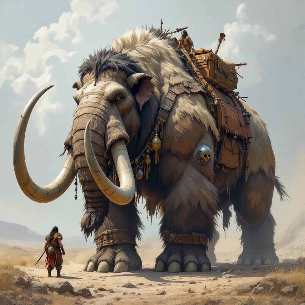Massive Barbarian Mount Hybrid Creature Concept Art