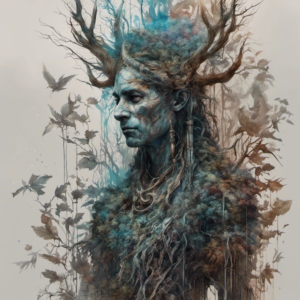 Forest Wendigo with Haunting Motifs in 8K